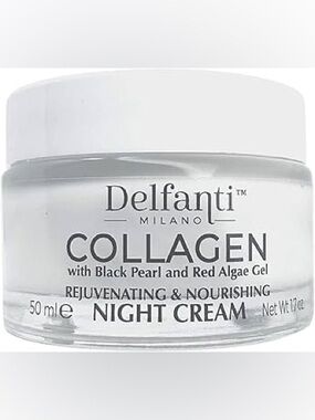 Collagen Night Cream with Black Pearl — Pink/Red